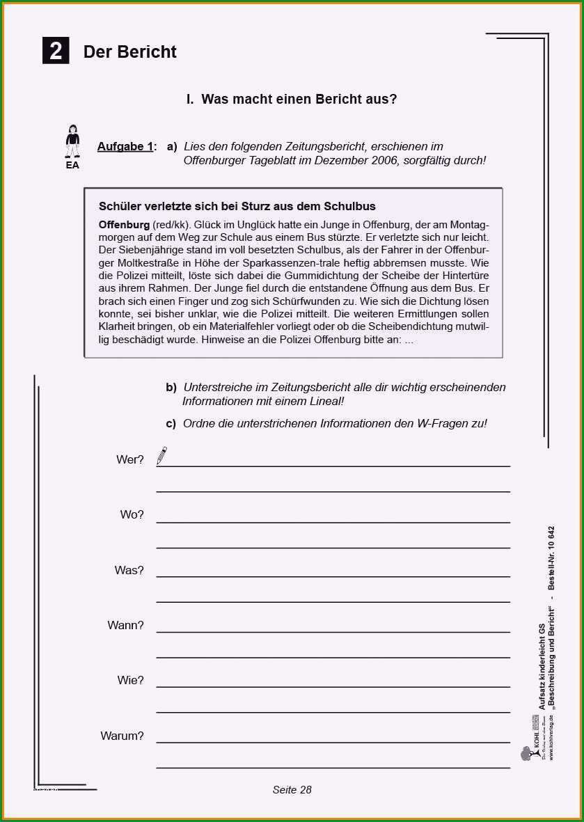 zeitungsbericht vorlage